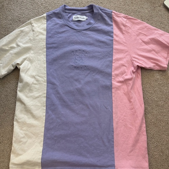 Teddy Fresh Short Sleeve Colorblock Tee - Lavender, Pink, and Cream - Picture 2 of 3